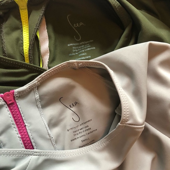 ‼️SOLD‼️Seea Swamis Playsuits Olive & Waterstripes - Picture 14 of 16